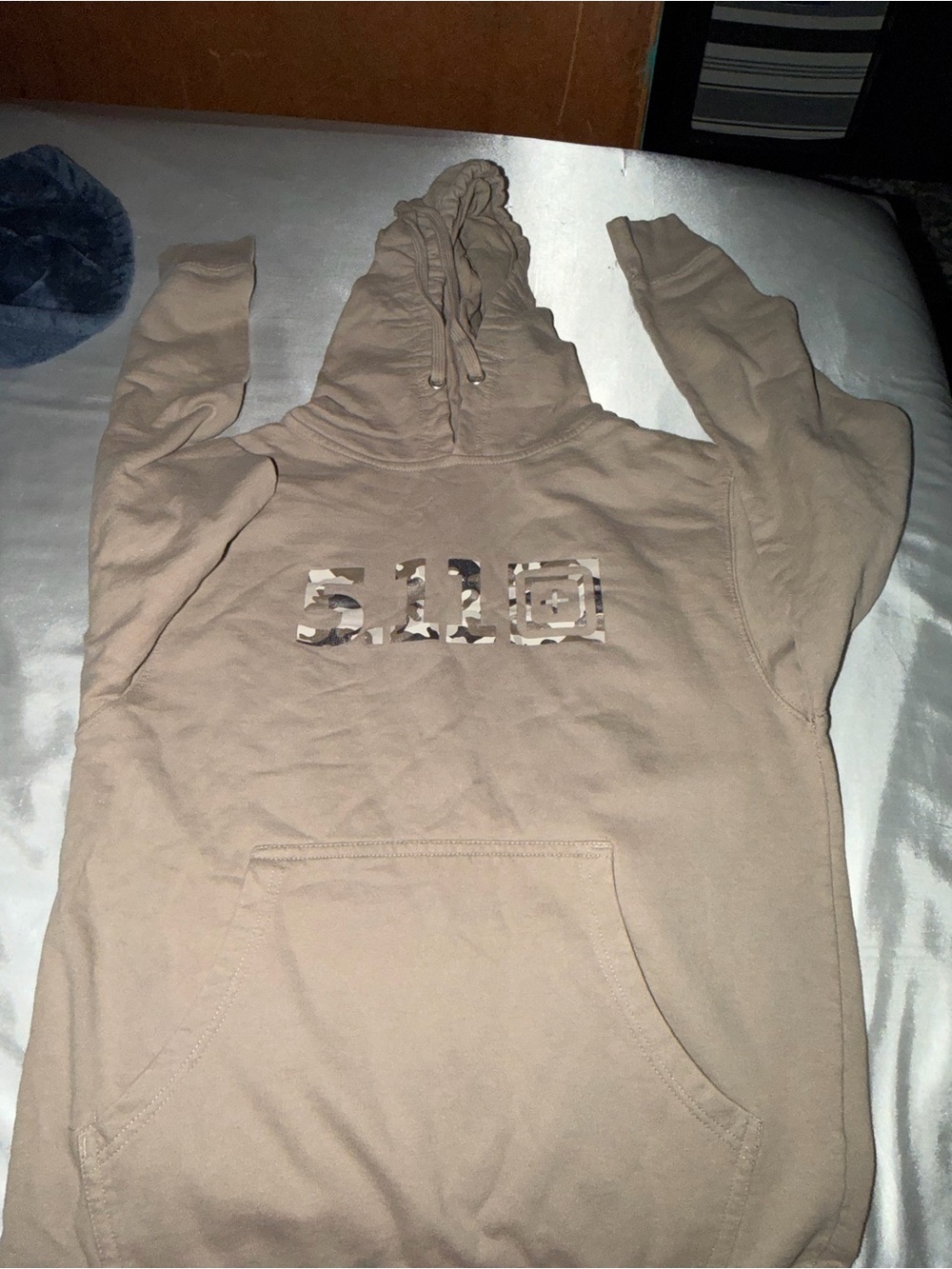 5.11 Tactical Men's Crewneck Hoodie in Beige with Camo Logo